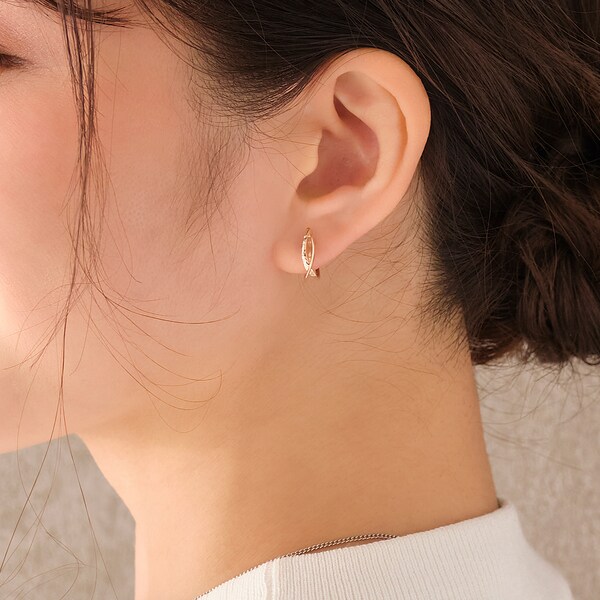 アガット ピアス 花びら ループ