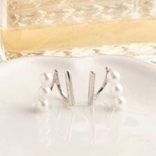 【シリーズ累計販売15000点突破！】ダブルデコレイトカフイヤリング　シルバー