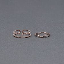 【サイズ調整可能】フェミニンプレイスドビジューセットリング　ローズゴールド