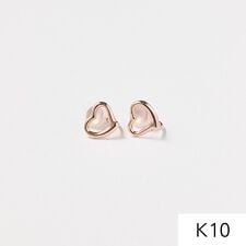 【K10】オープンハートイヤリング ローズゴールド