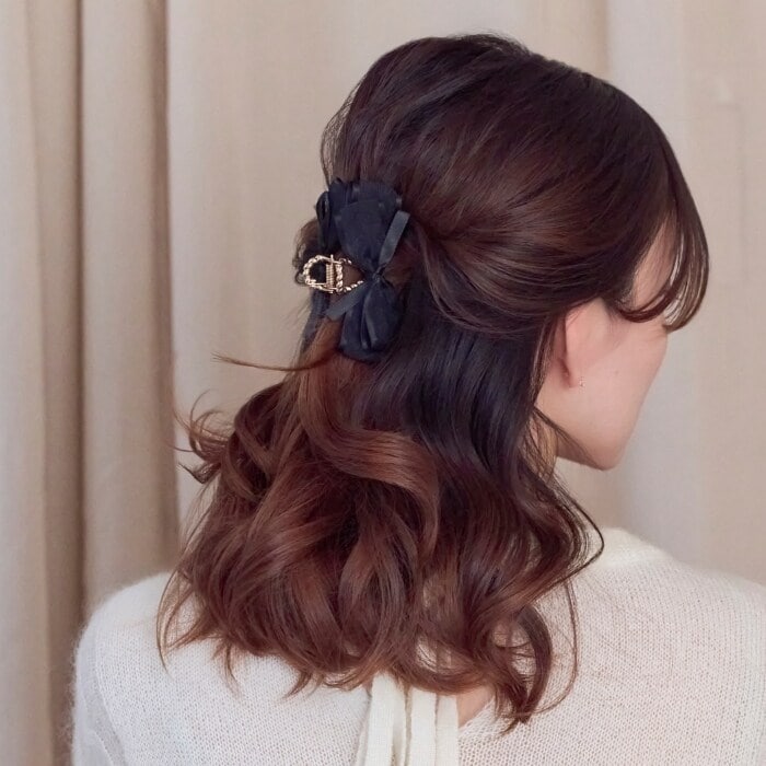 オーガンジーリボンパールバンスクリップ | フィービィー(Phoebe