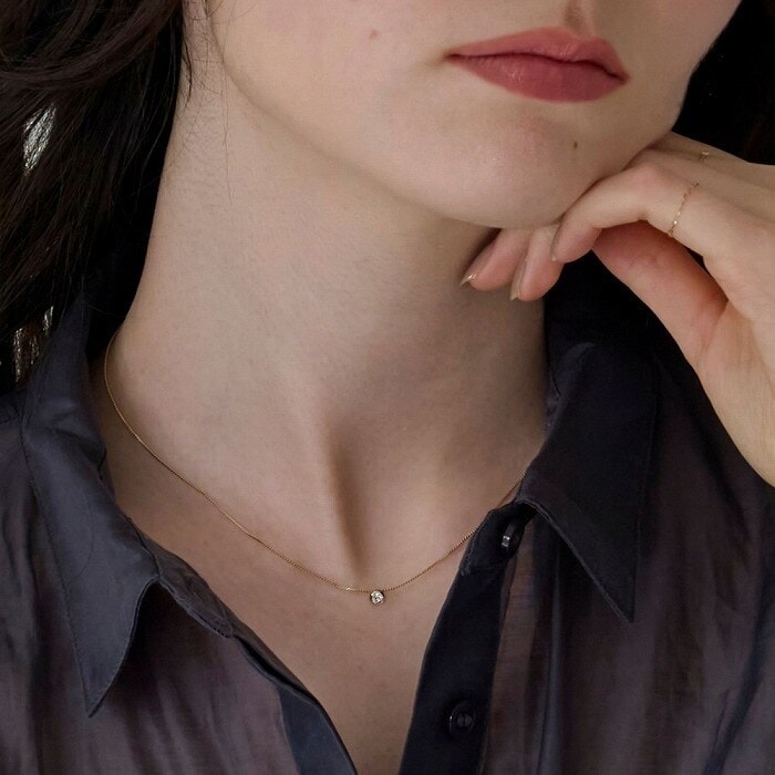 WEB限定》イニシャルR／K10ダイヤモンドネックレス | アガット(agete