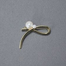 クロスメタルパールブローチ　ゴールド