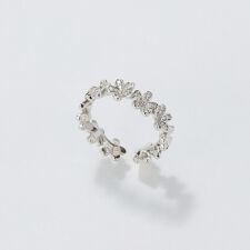 フィービィー(Phoebe)のフローラルビジューレースカフリング　シルバー/11.5号/花モチーフ