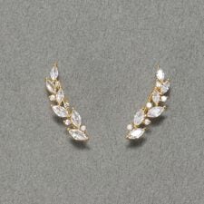 リーフグレースビジューピアス&イヤリング　ゴールド/花モチーフ