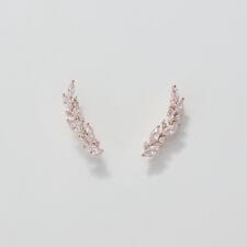 リーフグレースビジューピアス&イヤリング　ローズゴールド/花モチーフ