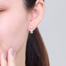 【金属アレルギー対応】マーガレットフラワーフープピアス　シルバー
