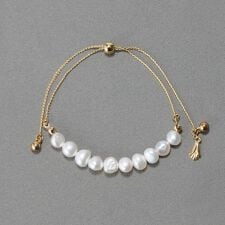 フレッシュウォーターパールブレスレット　ゴールド/淡水パール