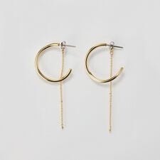 フィービィー(Phoebe)の【金属アレルギー対応】2wayウェーブラインフープピアス　ゴールド/ニッケルフリー