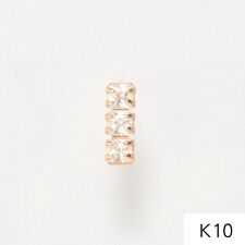 【K10】ストーンバーピアス(片耳) ローズゴールド