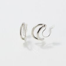 【痛くないシリーズ/アレルギー対応】ベーシックダブルフープライトフィットイヤリング　シルバー