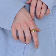 【金属アレルギー対応】アイコニックボリュームパールリング/ステンレス/大ぶり/存在感◎/主役級