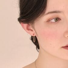 【金属アレルギー対応】ファインスレッドフープセラミックポストピアス