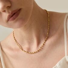 【金属アレルギー対応】モダンリズムマグネットチェーンネックレス　ゴールド/ステンレス