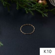 【K10】ブライトネスチェーンリング　ゴールド／BOXつき