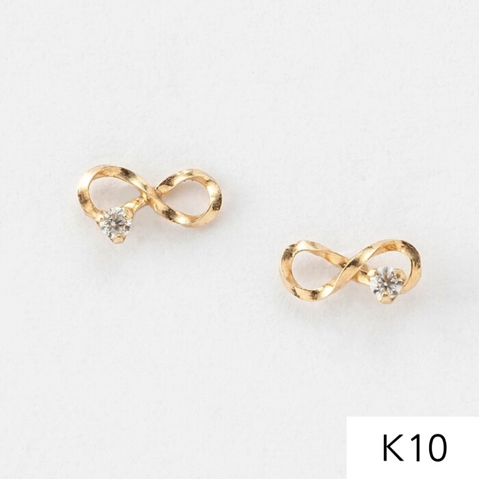 「K10」スタイリッシュラインアメリカンピアス/BOXつき レディース K10」スタイリッシュラインアメリカンピアス/BOXつき レディース