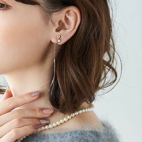 ロングパールビジューエアリーイヤリング フィービィー Phoebe 1805 ファッション通販 マルイウェブチャネル