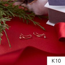 【K10】スウィングビジューピアス＆イヤリング／BOX付き