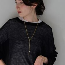 【長さ調整可能】Y字ネックレス/2wayアレンジパールラリエットネックレス　ゴールド