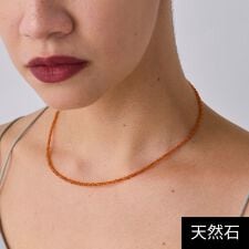 天然石ビーズネックレス/カーネリアン