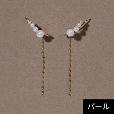 【K10】ダイヤモンド&パールイヤリング