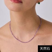 天然石ビーズネックレス/アメシスト