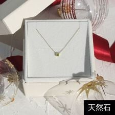 【K10】天然石スタッドネックレス/ペリドット