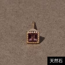 ジュピター(JUPITER)の【片耳】K10スクエア天然石ピアス ピンクトルマリン