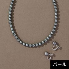 【国産貝パール】フォーマルパールネックレス＆イヤリングセット グレー