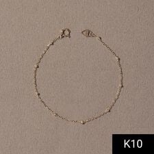 【K10】ゴールドビーズチェーンブレスレット