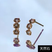 【K10】天然石フープピアス スモーキークォーツ