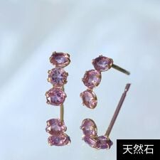 【K10】天然石フープピアス ライトアメシスト
