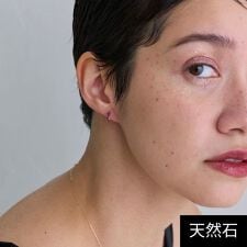 【K10】天然石フープピアス ロードライトガーネット