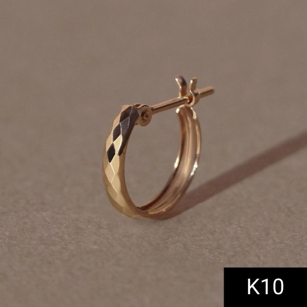 K10】ダイヤモンドカットフープピアス/片耳 ゴールド | ジュピター