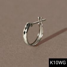 【K10】ダイヤモンドカットフープピアス/片耳 シルバー
