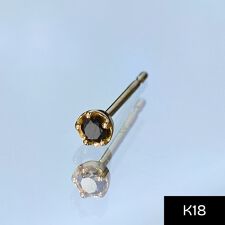 ジュピター(JUPITER)の【K18】ブラックダイヤピアス/片耳/金属アレルギー対応