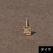 【K10】ダイヤモンドスクエアピアス/片耳
