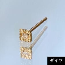 【K10】ダイヤモンドスクエアピアス/片耳