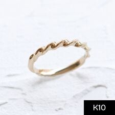 【K10】ウェーブピンキーリング