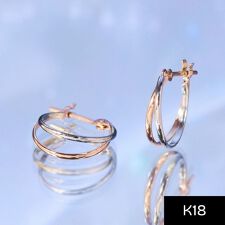 ジュピター(JUPITER)の【K18PG,Pt900】ダブルラインコンビカラーフープピアス/金属アレルギー対応