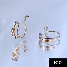 【K10&SV925】コンビカラーフープイヤリング<動画あり>