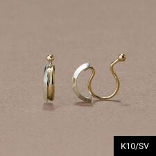 【K10&SV925】コンビカラーフープイヤリング<動画あり>