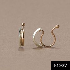 【K10PG&SV925】コンビカラーフープイヤリング<動画あり>