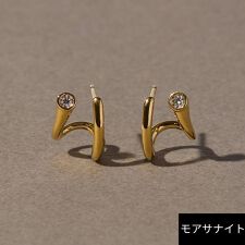 ジュピター(JUPITER)の【SV】ダブルラインモアサナイトピアス/金属アレルギー対応