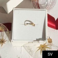 【SV925】リボンクロスリング／ペア／コンビカラー