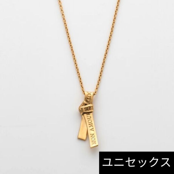 SV925】タイリボンモチーフネックレス／ペア／ゴールド