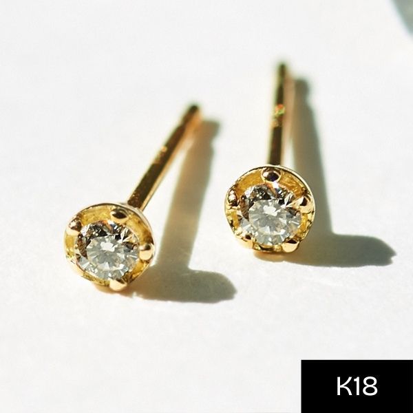 Cラインのパールキャッチピアス[4粒パール] | シエナロゼ(SIENA