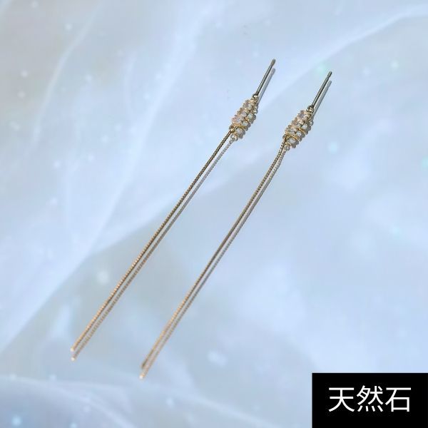 CM着用>【K10】デザインチェーンピアス／ロングセラー