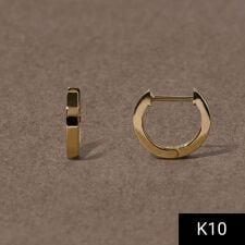 【シリーズ累計販売 2000点突破！】【K10】ストレートフープピアス／ユニセックス／ゴールド