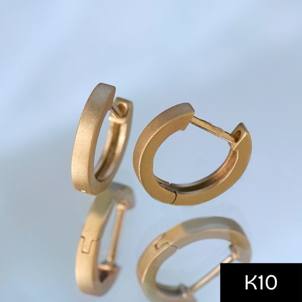 人気アイテムランキング(新品)  K10】ストレートフープピアス／ユニセックス／マットゴールド アクセサリー